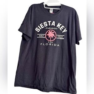 Gilden Mens Siesta Keys Black TShirt Sz Lg